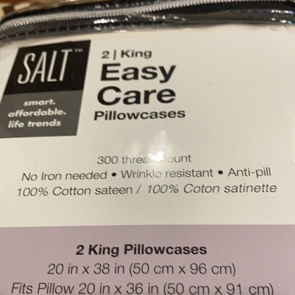 New SALT™ 300-Thread-Count Cotton Sateen Pillowcases (Set of 2) ivory - Picture 4 of 7